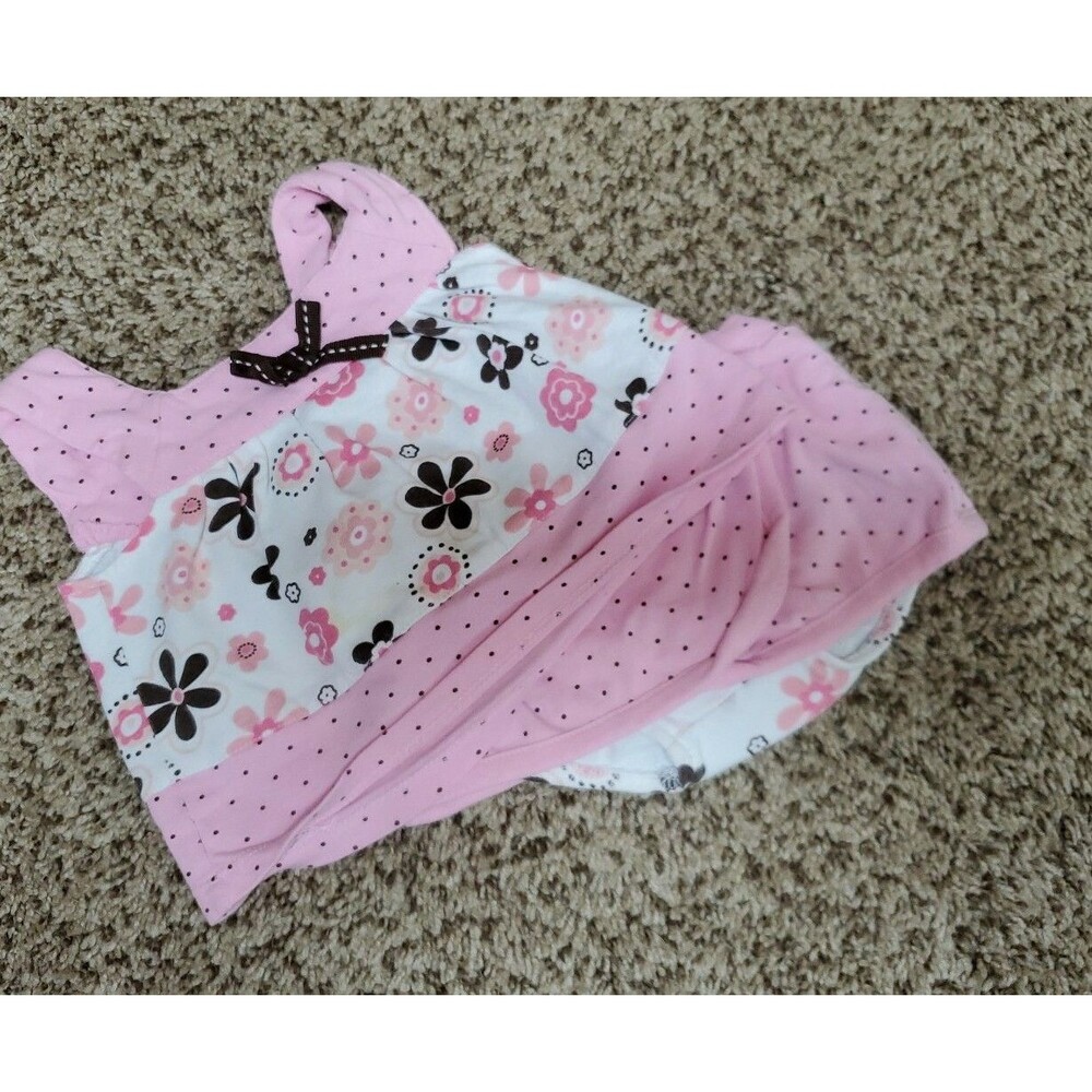 Girl's flare top matching skirt bottom flowers and polka dots 3 month